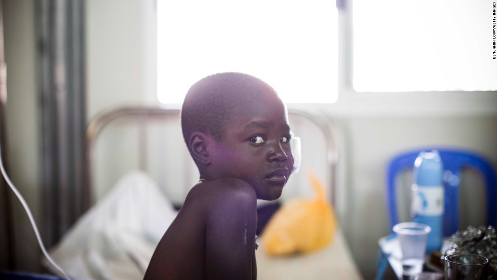 A young child takes shelter at a U.N. base on December 17.