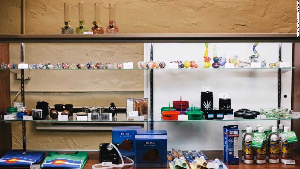 Marijuana paraphernalia sits on display at the LoDo Wellness Center. Communities and counties in Colorado can still choose not to allow marijuana stores in their local jurisdictions.