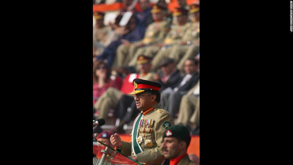 Musharraf speaks at a change-of-command ceremony in Rawalpindi on November 28, 2007. Musharraf stepped down as leader of Pakistan&#39;s army a day before he was to be sworn in as president for the third time.