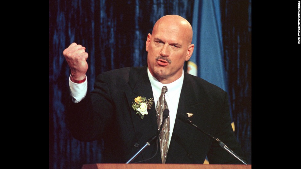 Former wrestler Jesse Ventura was governor of Minnesota from 1999 to 2003.