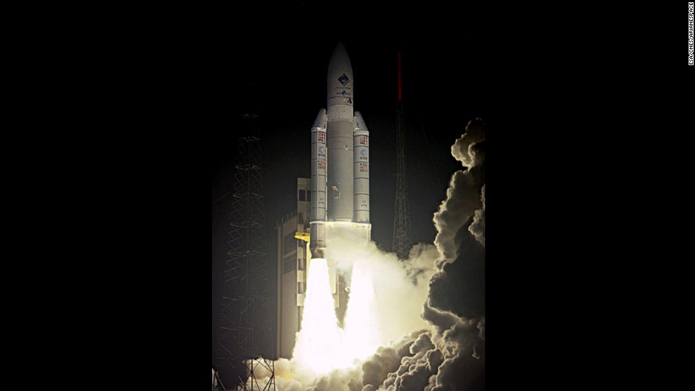 Rosetta&#39;s mission started on March 2, 2004, when it was launched on a European Ariane 5 rocket from Kourou, French Guiana.