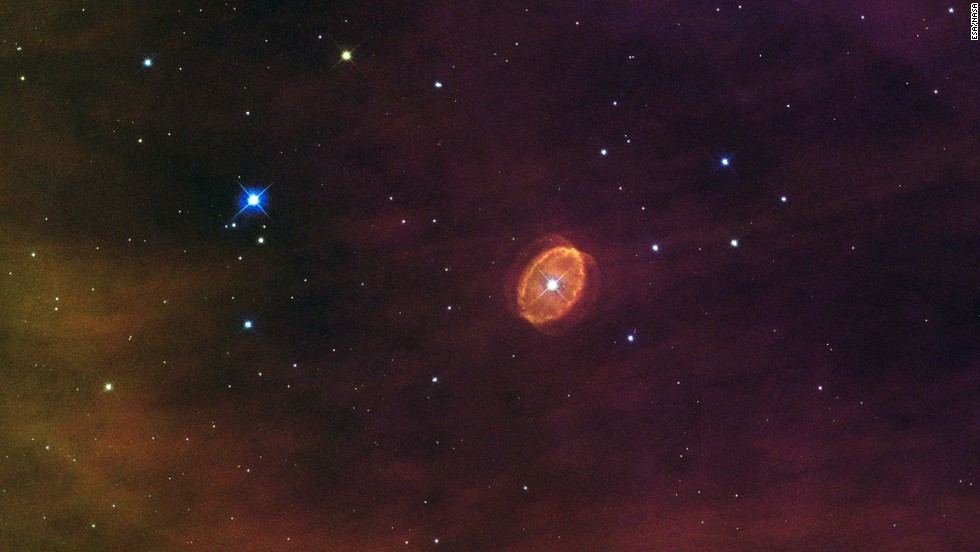 This Hubble image looks a floating marble or a maybe a giant, disembodied eye. But it&#39;s actually a nebula with a giant star at its center. Scientists think the star used to be 20 times more massive than our sun, but it&#39;s dying and is destined to go supernova.