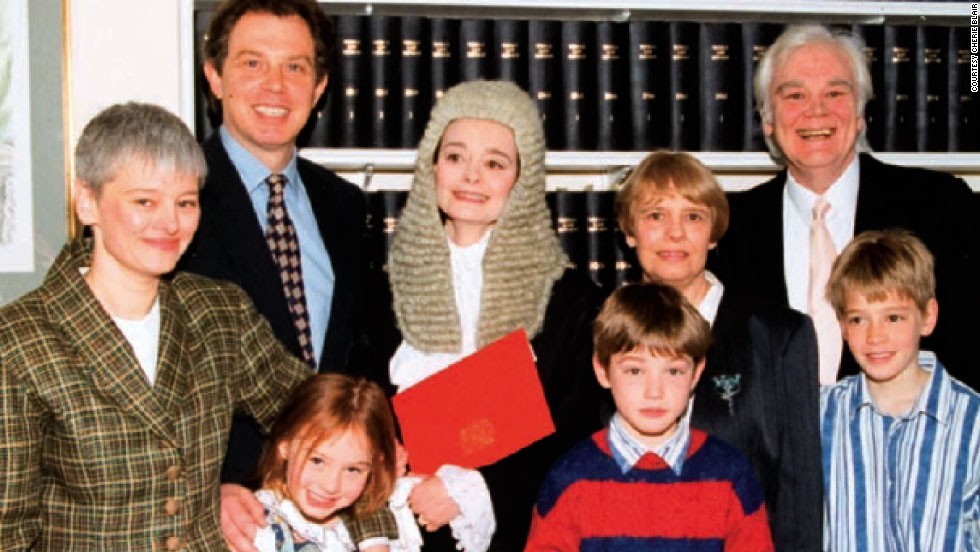 As her spouse rose in the political ranks, Blair -- who professionally goes by her maiden name of &quot;Cherie Booth&quot; -- carved out a successful career first as an attorney, then in 1995 (pictured here with her family) she received the senior advocate status of Queen&#39;s Counsel. 