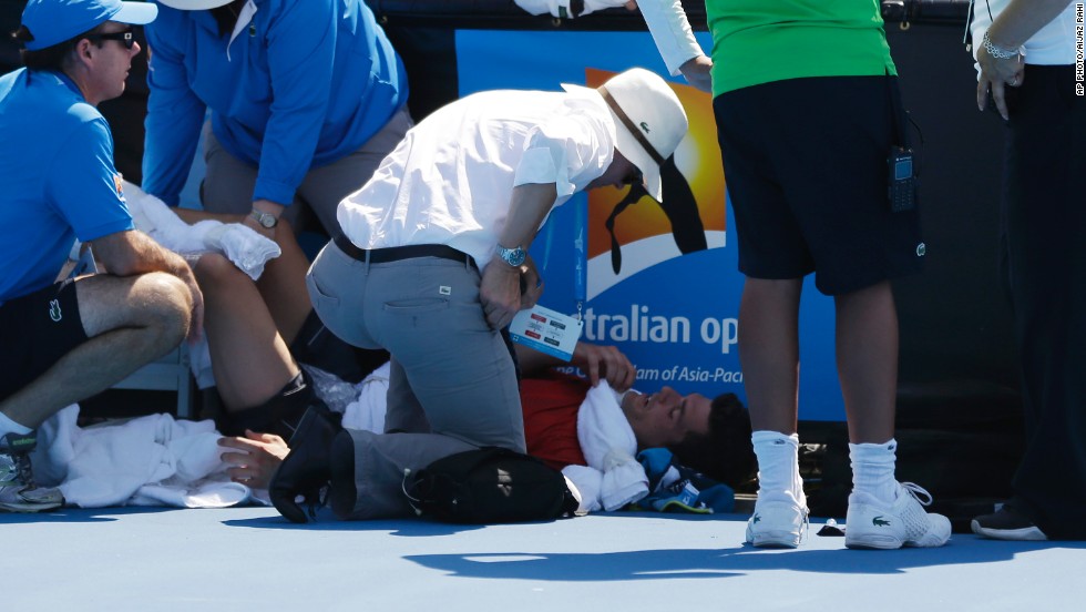 It all got to much for Canadian Frank Dancevic who fainted during his match with Frenchman Benoit Paire.