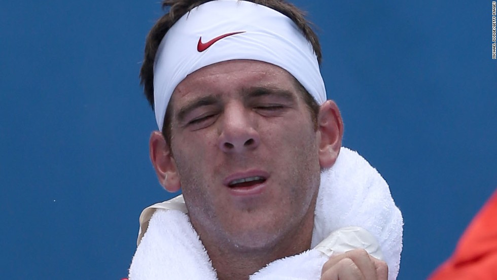Playing early in the day on Tuesday, Argentina&#39;s Juan Martin del Potro felt the heat during his win over American Rhyne Williams.