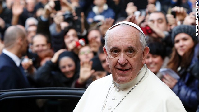 Pope Francis leaves Rome&#39;s Jesus&#39; Church on Friday, January 3, 2014.