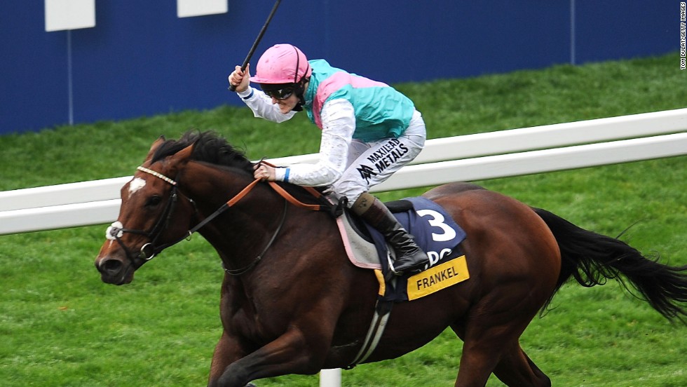 Tom Queally partners Frankel to victory in the unbeaten wonder horse&#39;s final race in the Champions Stakes, sponsored by QIPCO, at Ascot in October 2012.