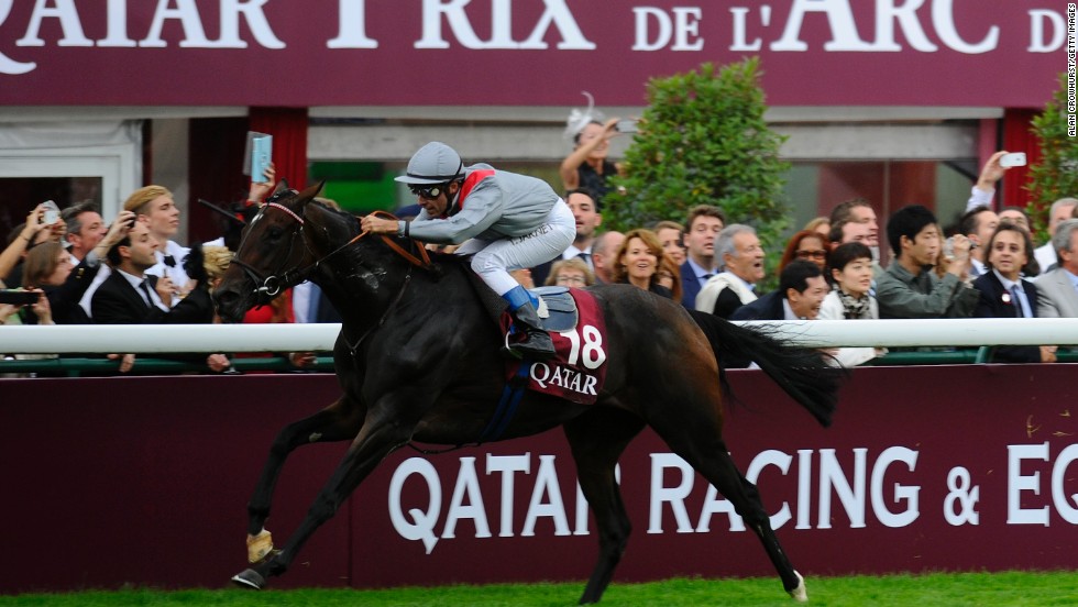 Winning double? Qatari-owned Treve wins the 2013 Prix de l&#39;Arc de Triomphe at Longchamp, which will be sponsored by the Qatar Racing and Equestrian Club until 2022. 