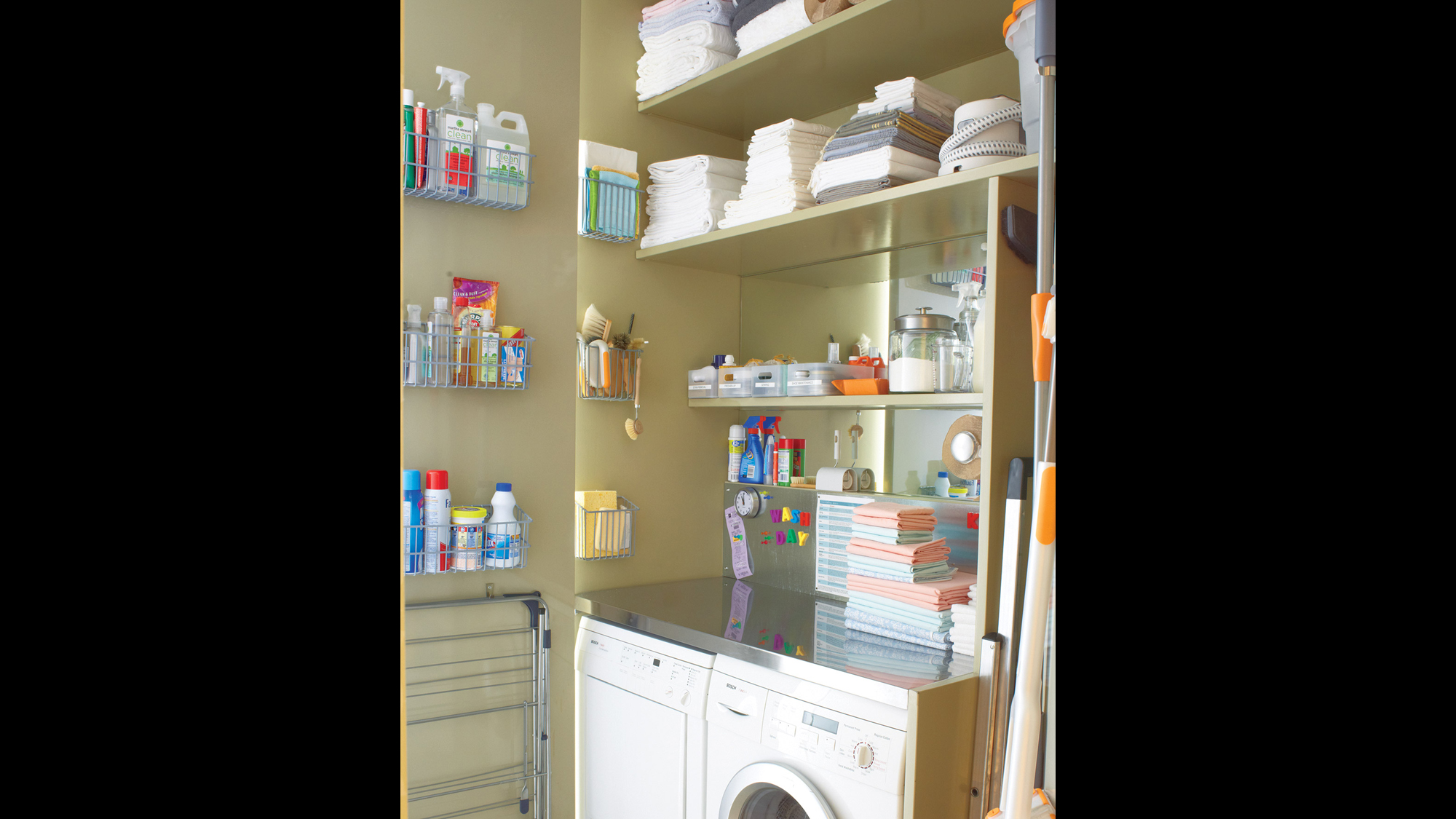 Build A Streamlined Laundry Room Cnn, Martha Stewart Laundry Room Shelving