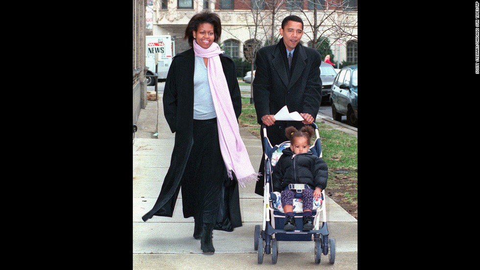The Obamas are seen in March 2000, when Barack Obama, then an Illinois state senator, was running for the US House of Representatives. He lost the Democratic primary to four-term incumbent Bobby Rush.