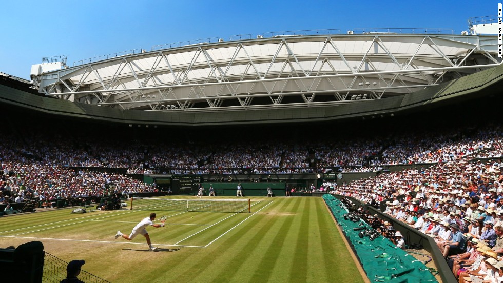 Wimbledon&#39;s Centre Court is unfettered by advertising boards but the All-England Club does have partnership deals with official suppliers for the tennis grand slam event. 