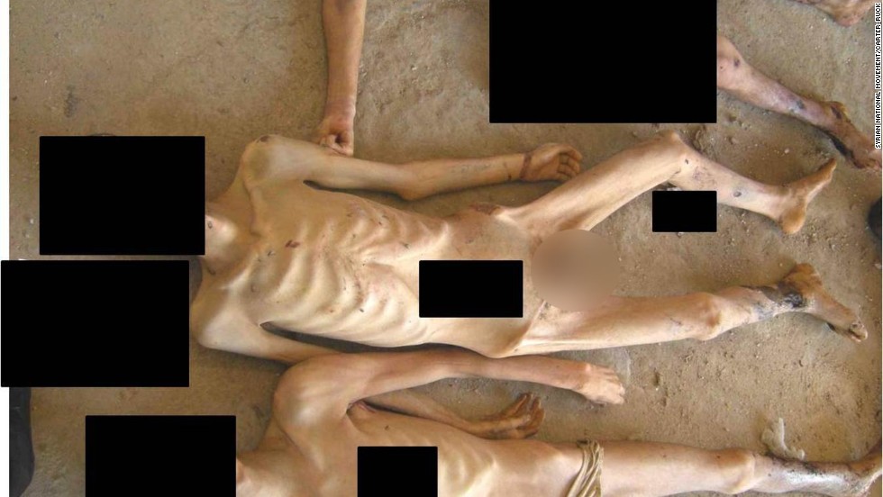 More emaciated bodies, allegedly of men killed in Syrian custody. 