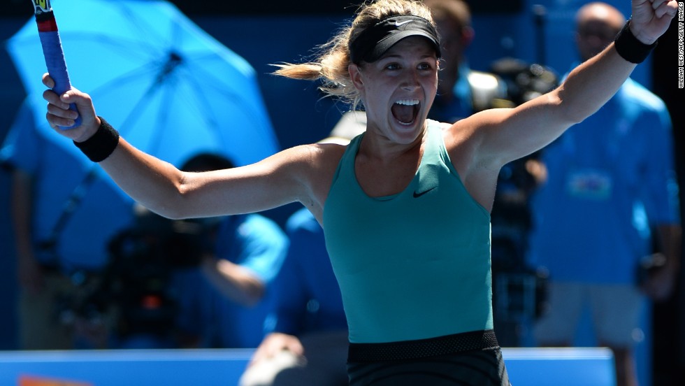 Eugenie Bouchard scored a shock victory over 14th seed Ana Ivanovic to reach the semifinals of her first Australian Open. The Canadian came back from one-set down 5-7 7-5 6-2.
