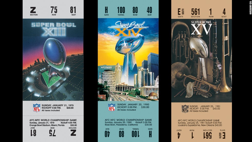 Tickets for Super Bowls XIII, XIV and XV.   