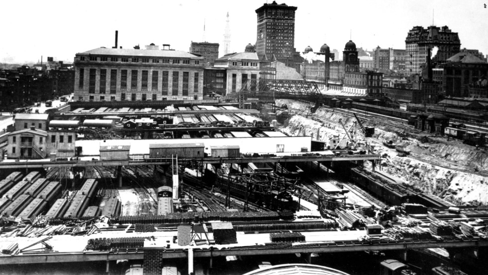 New York City&#39;s Grand Central Depot undergoes construction in June 1909. The train station was rebuilt after a wreck in the tunnels killed 15 people in 1902.