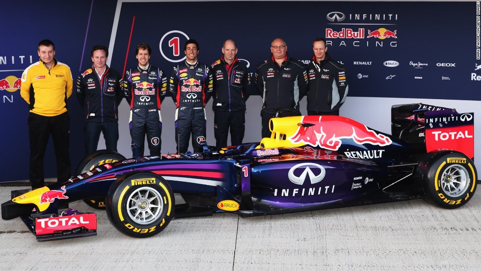 Team Red Bull launches its new car at the Jerez track in Spain on the morning of the opening winter test, when teams find out if their new cars are fast and reliable.
