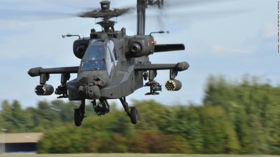 The request includes $1.1 billion for 52 Apache attack helicopters.