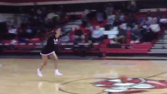 Cheerleader S Handspring Half Court Shot Cnn Video
