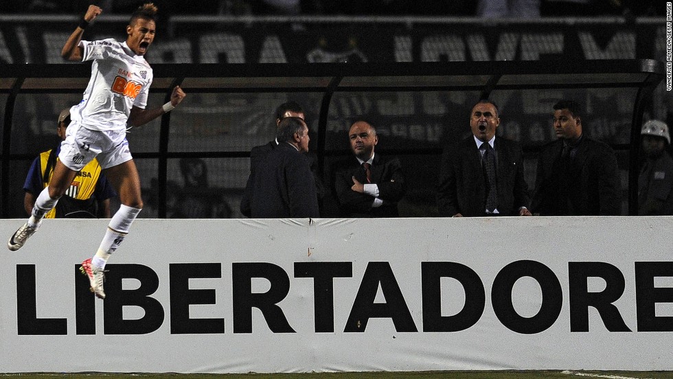 Neymar rose to prominence at Pele&#39;s former club Santos. In 2010, he led the club to their first Copa Libertadores title since Pele&#39;s days, with Neymar scoring the opening goal in a 2-1 aggregate win over Uruguay&#39;s Penarol in the final. 