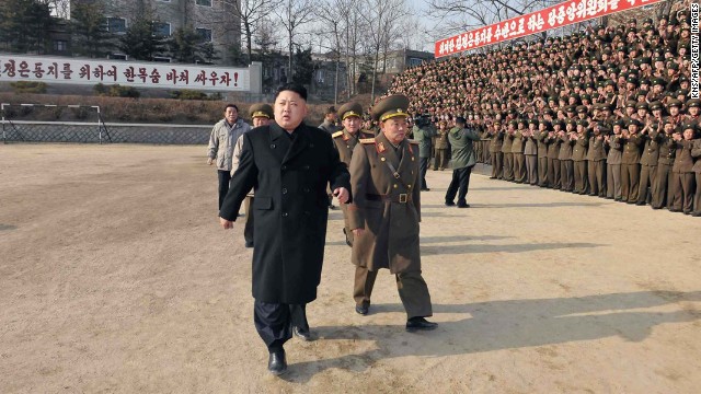This undated picture released from North Korea&#39;s official Korean Central News Agency (KCNA) on January 12, 2014 shows North Korean leader Kim Jong-Un (front L) inspecting the command of Korean People&#39;s Army (KPA) Unit 534.    AFP PHOTO / KCNA via KNS    REPUBLIC OF KOREA OUT   THIS PICTURE WAS MADE AVAILABLE BY A THIRD PARTY. AFP CAN NOT INDEPENDENTLY VERIFY THE AUTHENTICITY, LOCATION, DATE AND CONTENT OF THIS IMAGE. THIS PHOTO IS DISTRIBUTED EXACTLY AS RECEIVED BY AFP    ---EDITORS NOTE--- RESTRICTED TO EDITORIAL USE - MANDATORY CREDIT &quot;AFP PHOTO / KCNA VIA KNS&quot; - NO MARKETING NO ADVERTISING CAMPAIGNS - DISTRIBUTED AS A SERVICE TO CLIENTS        (Photo credit should read KNS/AFP/Getty Images)
