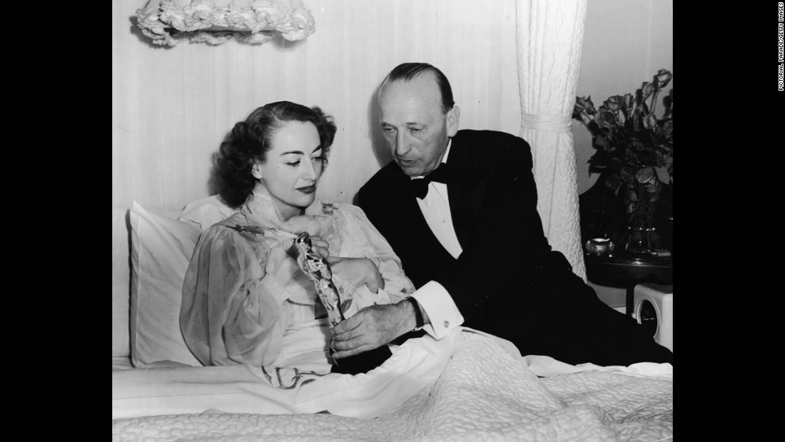 &lt;strong&gt;Joan Crawford (1946):&lt;/strong&gt; Joan Crawford receives her Academy Award in bed because of an illness. She was recognized for her performance in the 1945 film &quot;Mildred Pierce.&quot;