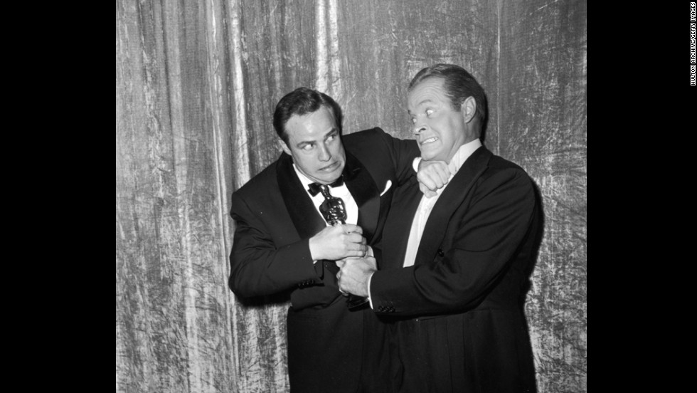 &lt;strong&gt;Marlon Brando (1955):&lt;/strong&gt; Oscars host Bob Hope, right, might have tried, but there was no way Marlon Brando was parting with his best actor award at the 1955 ceremony. Brando had lost three years in a row before then, but the actor's luck finally changed with &quot;On the Waterfront.&quot; 
