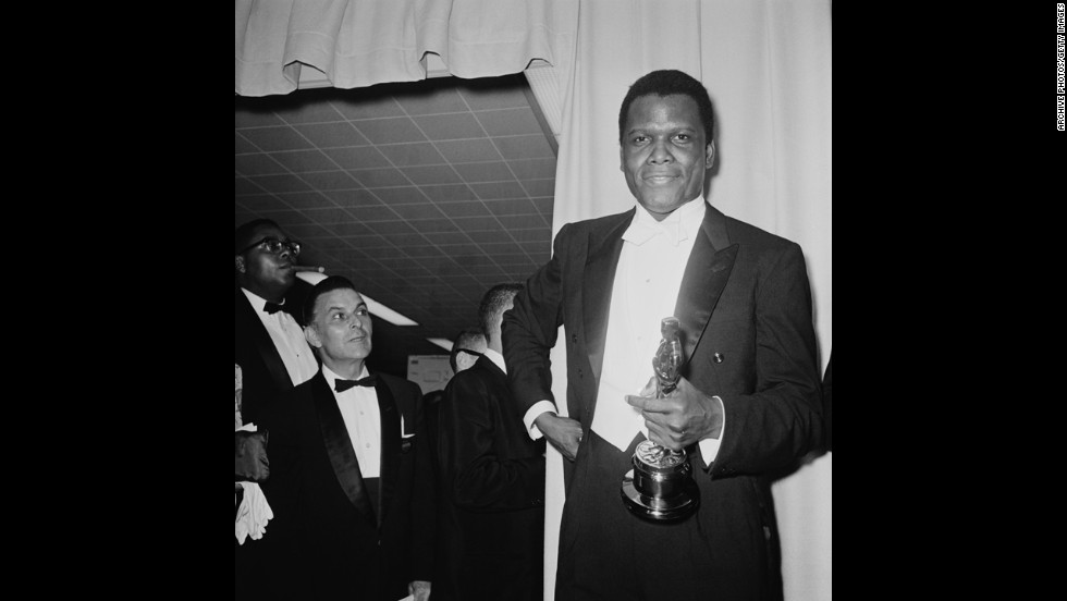 &lt;strong&gt;Sidney Poitier (1964):&lt;/strong&gt; Sidney Poitier became the first African-American to win the best actor Oscar -- for his work in &quot;Lilies of the Field.&quot; Poitier had been nominated once before for &quot;The Defiant Ones.&quot; Interestingly, Poitier was the only one of the four acting category winners present at the 1964 ceremony. 