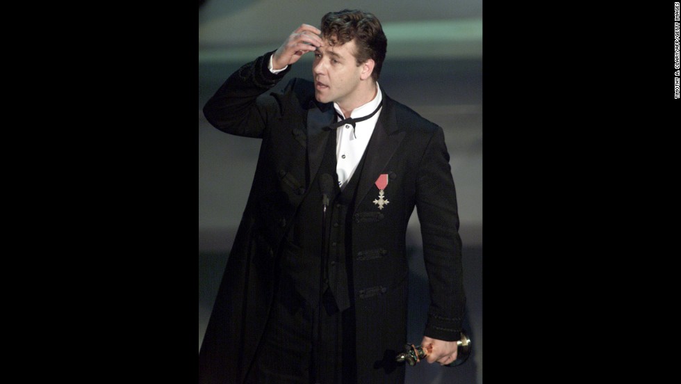&lt;strong&gt;Russell Crowe (2001):&lt;/strong&gt; The academy fawned over Russell Crowe's &quot;Gladiator,&quot; a sword and sandals epic that picked up honors for best picture, best costume design, best sound, best visual effects and best actor -- the first win for the Australian Crowe. 