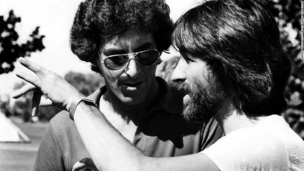 Ramis, left, and executive producer Jon Peters appear on the set of the 1980 film &quot;Caddyshack,&quot; which Ramis directed and co-wrote. 