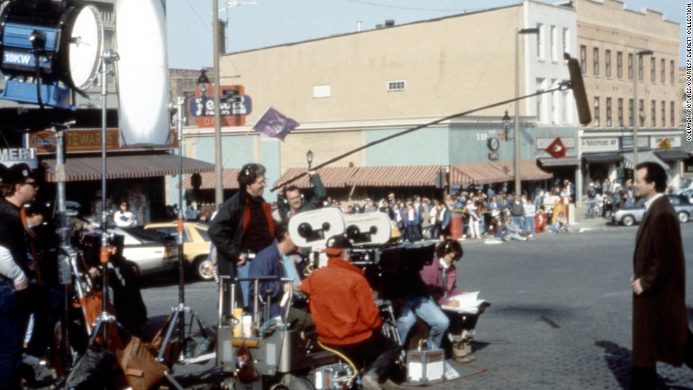 Ramis directs Bill Murray in 1993 in a scene from &quot;Groundhog Day.&quot; 