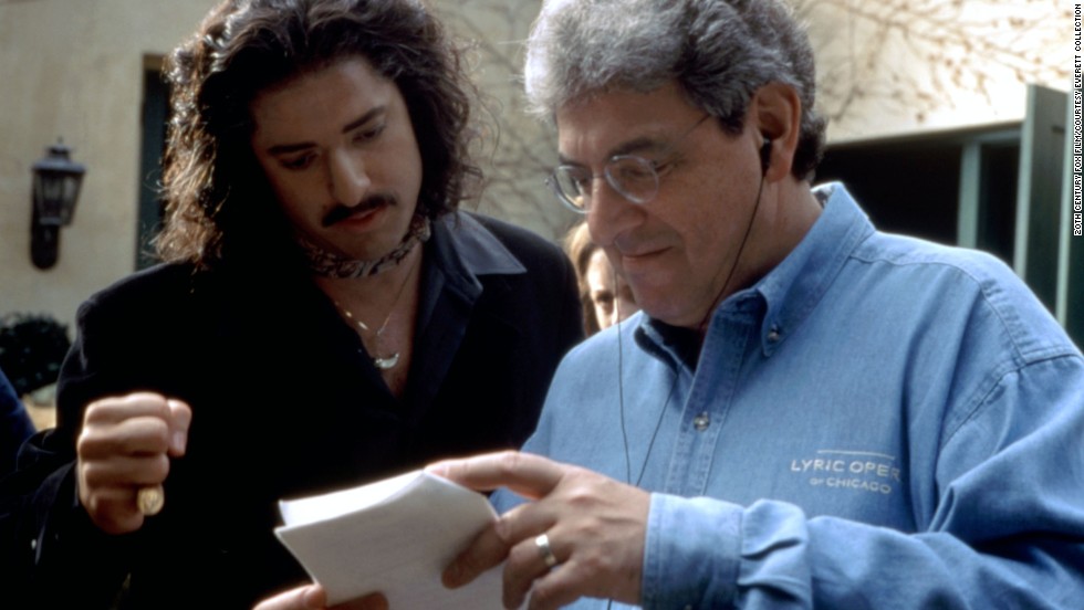Actor Brendan Fraser consults with director Ramis on the set of &quot;Bedazzled&quot; in 2000.