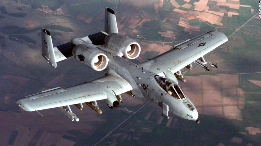 An A-10 Thunderbolt II from the 52nd Fighter Wing, 81st Fighter Squadron, Spangdahlem Air Base, Germany, in flight during a NATO Operation Allied Force combat mission.