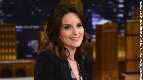 Tina Fey shares a laugh with Jimmy Fallon on &quot;The Tonight Show&quot; on March 3.