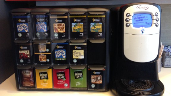 Other options: CNN has these fancy Flavia machines in New York. Here in Atlanta we drink from giant coffee urns that may or may not ever get cleaned.