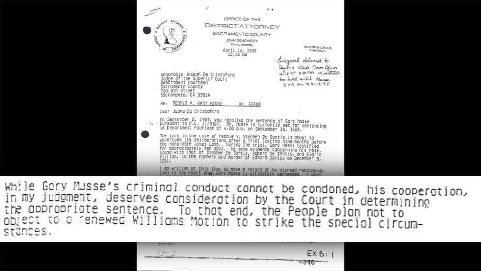 Ride&#39;s investigator &lt;a href=&quot;http://i2.cdn.turner.com/cnn/2014/images/03/11/cleland.letter.to.judge-2.pdf&quot; target=&quot;_blank&quot;&gt;uncovered this letter by the prosecution dated April 1985&lt;/a&gt;, &quot;in which the government stated its intention to support Masse&#39;s resentencing as a result of his cooperation,&quot; the appeals court wrote. The letter would &quot;have been valuable to the defense in impeaching Masse&#39;s credibility before the jury.&quot; But prosecutors didn&#39;t share the letter with Killian&#39;s lawyers. Masse&#39;s &quot;cooperation ... deserves consideration by the Court in determining the appropriate sentence,&quot; the letter says. 