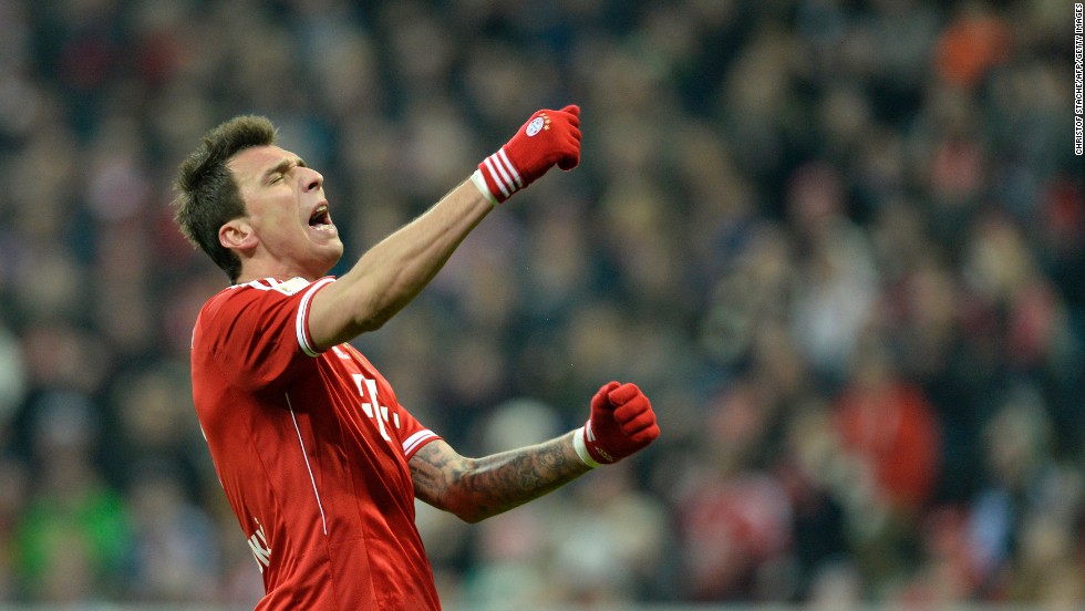 Croatian striker Mario Mandzukic has been top scorer for Bayern in the league this season with 17 goals so far. 
