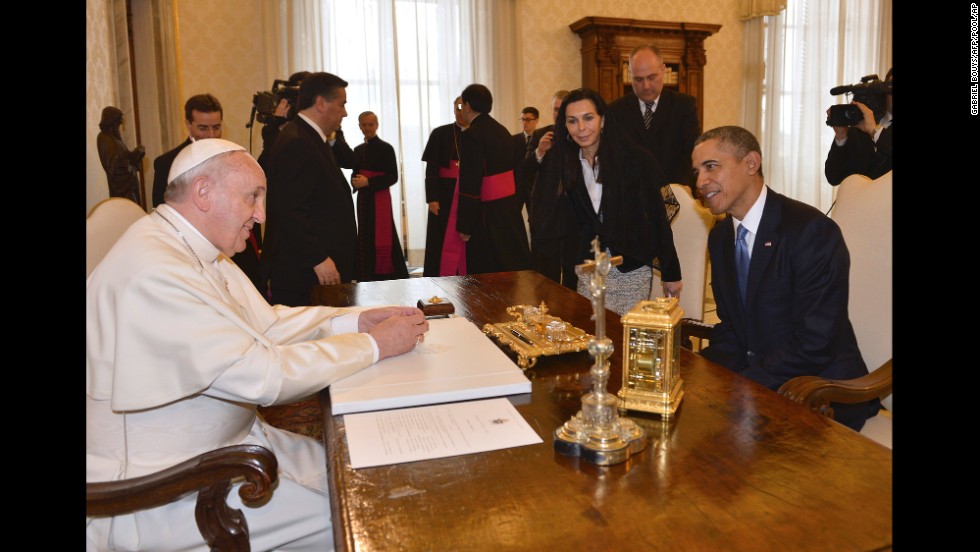 President Obama meets Pope Francis at the Vatican on March 27. 