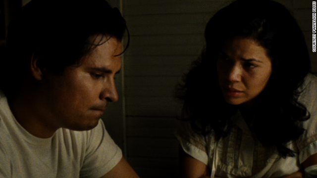 Michael Peña and America Ferrera as Cesar and Helen Chavez.