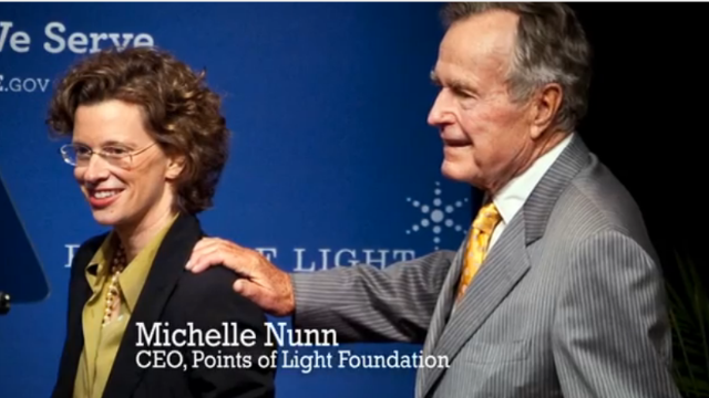 Michelle Nunn was CEO at Points of Light from 2007 to 2013.