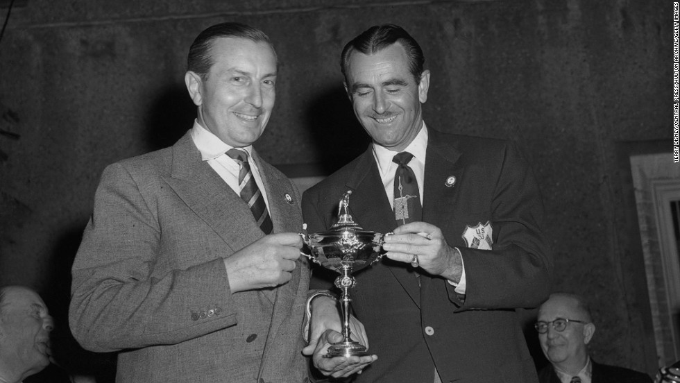 Lloyd Mangrum, pictured with Great Britain&#39;s 1953 Ryder Cup captain Henry Cotton (left), told Palmer he would have given up his 1946 U.S. Open win and 36 PGA Tour victories &quot;for one Masters&quot; triumph. 