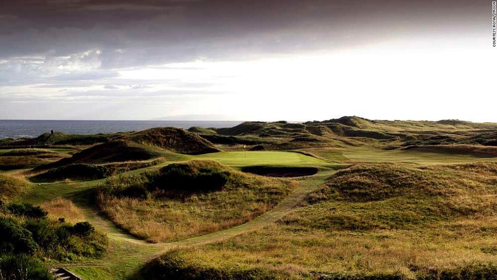 Troon&#39;s most famous hole is the short par-three eighth, known as &quot;&#39;the Postage Stamp,&quot; which measures just 123 yards from the back tees. It gets its name from the smallness of the green, which is surrounded by deep bunkers. Many top golfers have come to grief at this course, home to the shortest hole at any Open Championship venue.