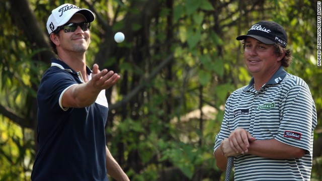 Defending champion Adam Scott, left, and PGA Championship winner Jason Dufner were paired together at the Masters. 
