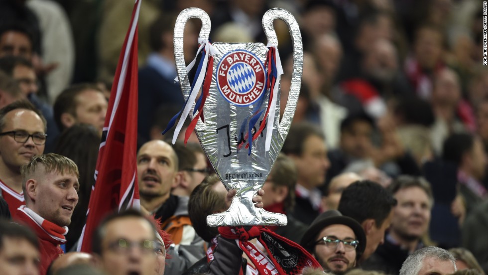 Bayern Munich supporters packed into the Allianz Arena to watch their side take on Manchester United. The two teams drew 1-1 in the first leg of their Champions League tie at Old Trafford.
