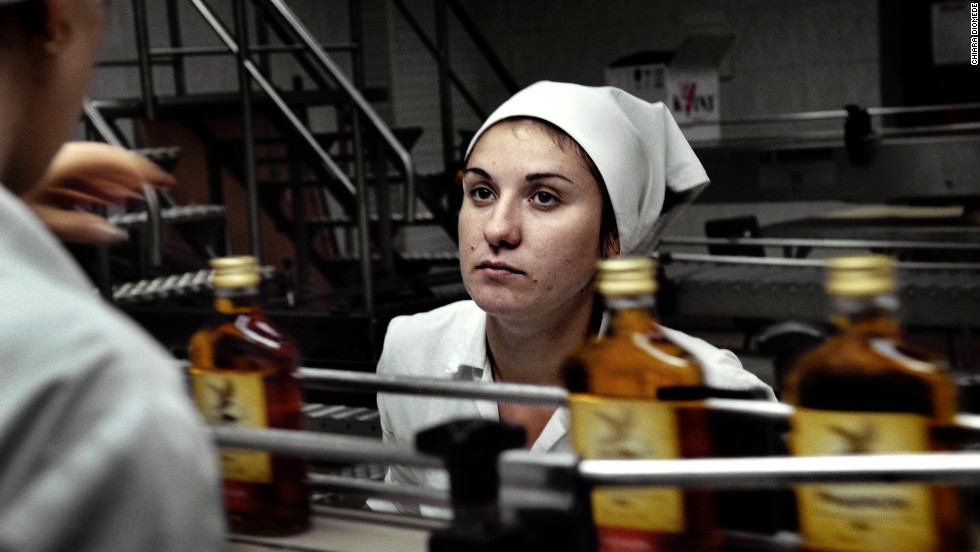 Workers for the Kvint company produce cognac and wine at a Tiraspol facility in 2009.