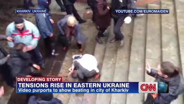 Video purports bloody beating in Ukraine