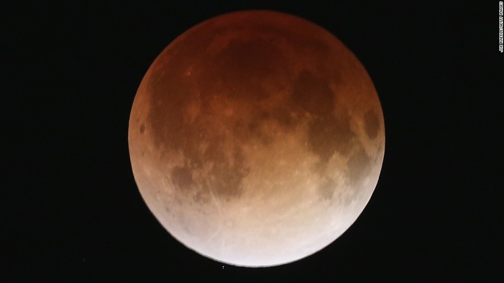 The total lunar eclipse is seen in this image taken from Miami. Unlike solar eclipses, lunar eclipses are safe to view with the naked eye and don&#39;t require special filters.