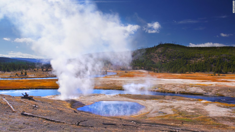 Yellowstone National Park&#39;s geysers are the result of subterranean plumbing constrictions and water heated by magma under the Earth&#39;s surface.