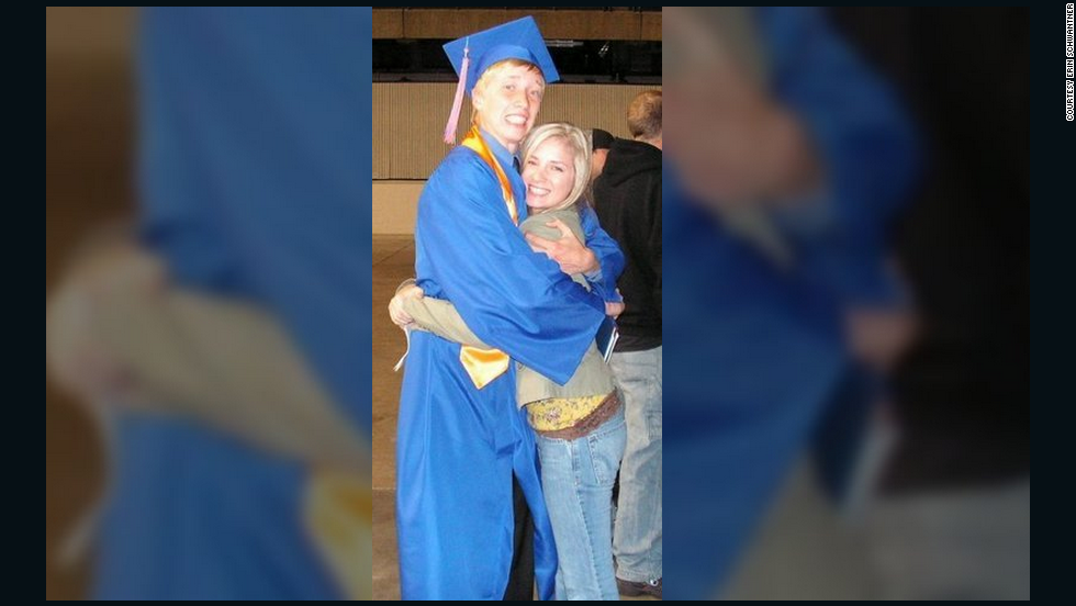 Evan and his sister at his high school graduation, 2007.