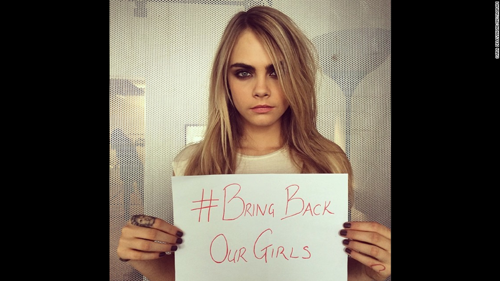 British supermodel Cara Delevingne posted this photo on her &lt;a href=&quot;http://instagram.com/p/nvWQAHjKOW/&quot; target=&quot;_blank&quot;&gt;Instagram account&lt;/a&gt; saying, &quot;Everyone help and raise awareness #regram #repost or make your own!&quot;