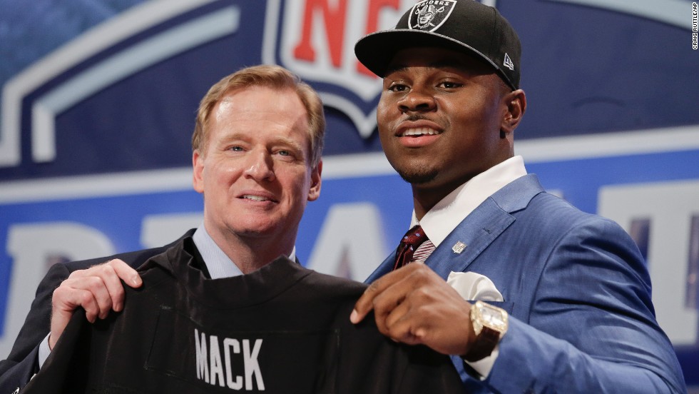 Khalil Mack, a linebacker who played his college ball at Buffalo, was selected fifth overall by the Oakland Raiders.